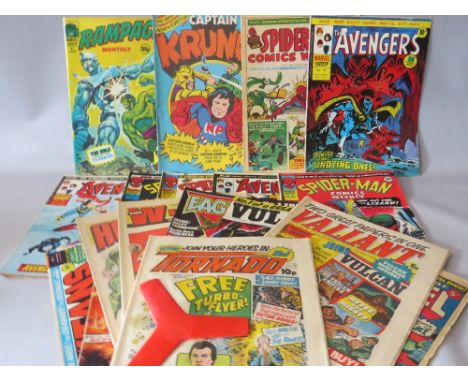 A SELECTION OF VINTAGE MARVEL COMIC BOOKS, to include Planet Of The Apes, The titans, The Superheroes, Spiderman and The Aven