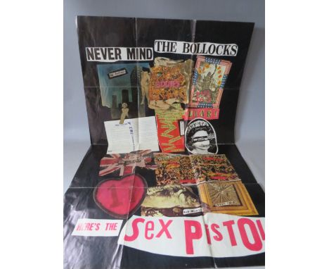 VINTAGE SEX PISTOLS 'NEVER MIND THE BOLLOCKS' LP ADVERTISING POSTER, approx. 100 x 65 cm S/DCondition Report:There is a sligh