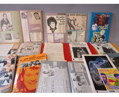 A COLLECTION OF MOSTLY VINTAGE MUSIC ARTIST RELATED SCRAP BOOKS, to include artists such as Blondie, The Police, Gene Vincent