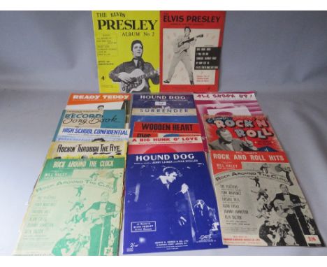 A COLLECTION OF VINTAGE AND MODERN ROCK AND ROLL SHEET MUSIC, comprising Elvis Presley, Bill Haley And His Comets, Jerry Lee 