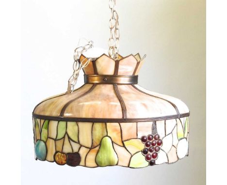A Tiffany style glass light shade, 51cm diameter