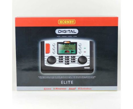 A Hornby Digital Elite controller, for up to ten locomotives, boxed, with manual, together with an NCE Power Cab and manual