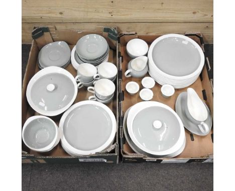 A 1970's Wedgwood of Barlaston and Etruria green glazed tea and dinner service, to include tureens