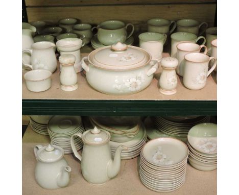A Denby green stoneware Coloroll dinner and tea service, together with a Royal Doulton Mystique dinner service (2)
