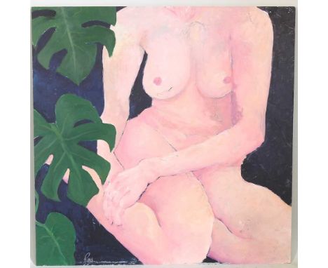 Ryan Rodgers, contemporary, nude, signed acrylic on metal, 100 x 100cm, unframed