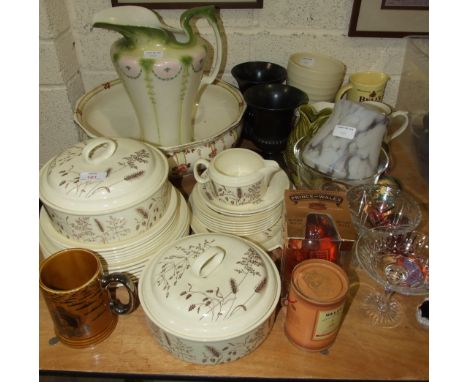 Twenty-four pieces of J & G Meakin "Windswept" dinnerware, other ceramics, glassware, metalware, etc.