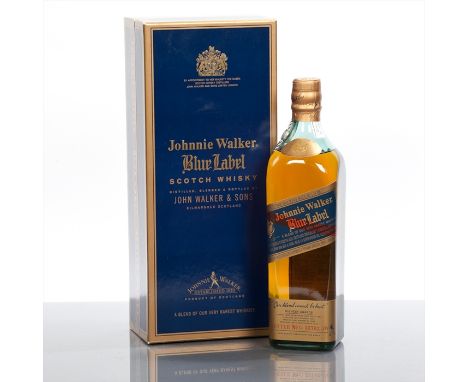 JOHNNIE WALKER BLUE LABEL  Blended Scotch Whisky. Imported by United Distillers & Vinters C.A. Porlamar, Venezuela. Bottle No