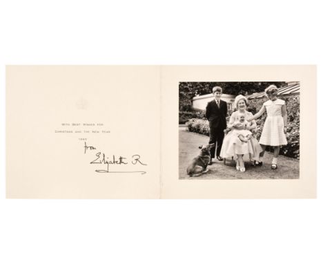 * Elizabeth (1900-2002). Queen Consort, the Queen Mother. A group of 3 signed Christmas cards, 1960, 1971 &amp; 1985, all fol