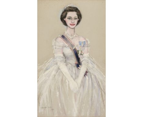 AR  * Princess Margaret (1930-2002). Countess of Snowdon, younger sister of Queen Elizabeth II. Portrait of Princess Margaret