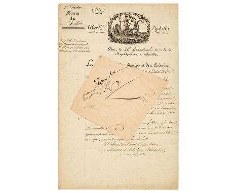 * Napoleon I (1769-1821). Emperor of France, 1804-14, 1815. Autograph Endorsement Signature, Fontainebleau, 13 September 1810