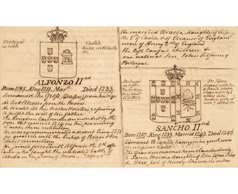 Medieval Iberian History. An anonymous and untitled English notebook, dated '1834' on front pastedown, written in a neat righ