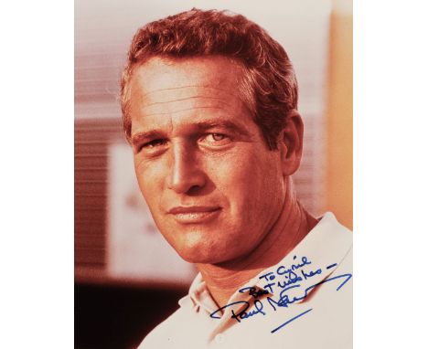 * Newman (Paul & Redford, Robert). A pair of signed colour photographs, c. 1990s, headshots of Newman as a younger actor in a
