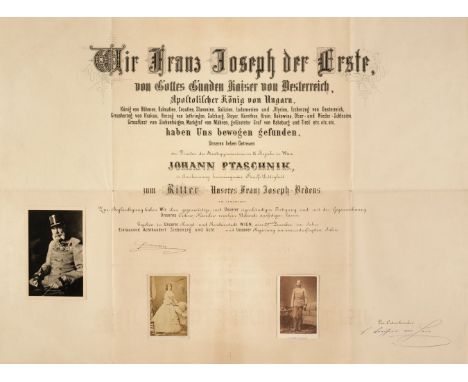* Franz Joseph I (1830-1916). Emperor of Austria. Document Signed, 'Franz Joseph', Vienna, 29 December 1878, printed document