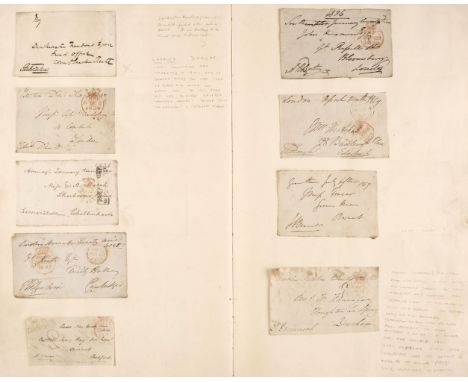 * Dickens (Charles, 1812-1870). English novelist. Free front envelope panel signed, 'Charles Dickens', c. 1840, addressed in 