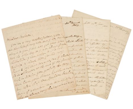 * Military Letters. A group of 4 Autograph Letters Signed, 1804-1842, the first from John Hely-Hutchison, 1st Baron Hutchison