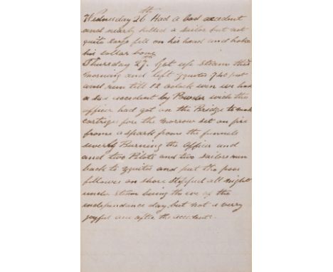 * South American Diary. A manuscript diary of a voyage to the Amazon, kept by a sailor working in the engine room of the PSS 