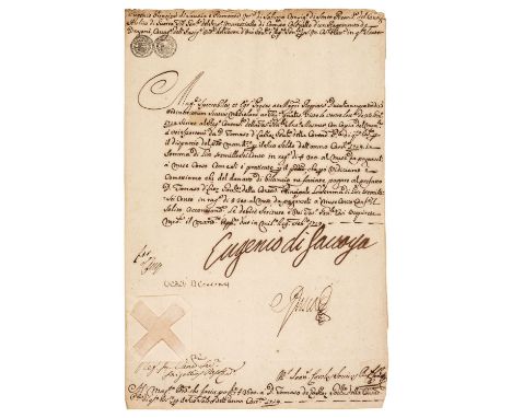 * Prince Eugene of Savoy (1663-1736). Field Marshal of the Holy Roman Empire and of the Austrian Habsburg Dynasty. Document S