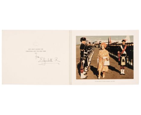 * Elizabeth (1900-2002). Queen Consort, the Queen Mother. A group of 3 signed Christmas cards, 1974, 1979 &amp; 1989, all fol