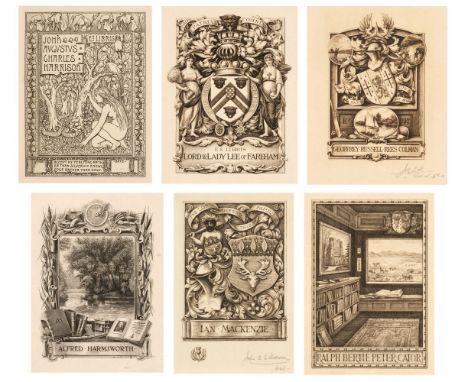 * Bookplates. A collection of 46 bookplates engraved by John Augustus Charles Harrison (1872-1955), seventeen being on large 