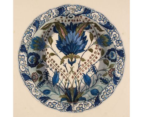 * Huth (Louis). An album of watercolour studies of Damascus & Rhodian Ceramics, circa 1920, 44 fine watercolours on thick wov