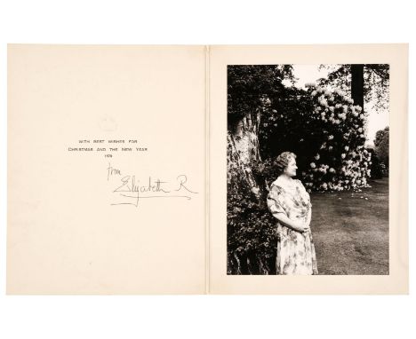 * Elizabeth (1900-2002). Queen Consort, the Queen Mother. A group of 4 signed Christmas cards, c. 1954, c. 1958, 1967 &amp; 1