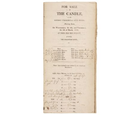 Hudson's Bay Company. Auction catalogue for the sale of furs supplied by the Hudson's Bay Company, For Sale by Candle at the 