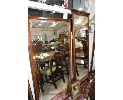 A mahogany framed rectangular wall mirror, and five other small wall mirrors £50-80