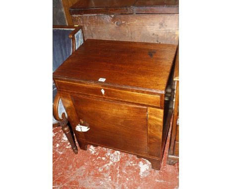 A George III mahogany night commode (adapted), & another bedside cabinet £100-150