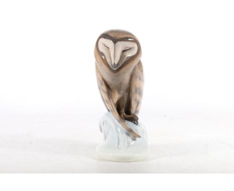 Royal Copenhagen porcelain owl figurine model 273 as designed by Christian Thomsen, H22cm. 