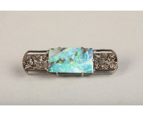 Arts & Crafts silver and Australian opal brooch in the manner of Wager, 7.7g.Condition - Good general condition with no damag