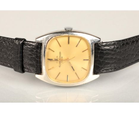 Jaeger LeCoultre Club gentleman's wristwatch, the champagne-coloured dial with baton hands and markers, in a stainless steel 