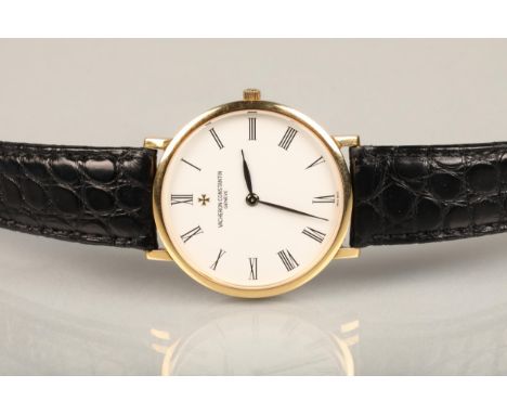 Vacheron Constantin Geneva 18ct gold gentleman's wristwatch, sn.783479, the white dial with black tapered leaf hands and roma