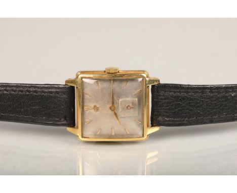 Gents Giraud Perregaux manual wind wristwatch, the silvered dial with baton chapters and subsidiary seconds dial, the 18ct go