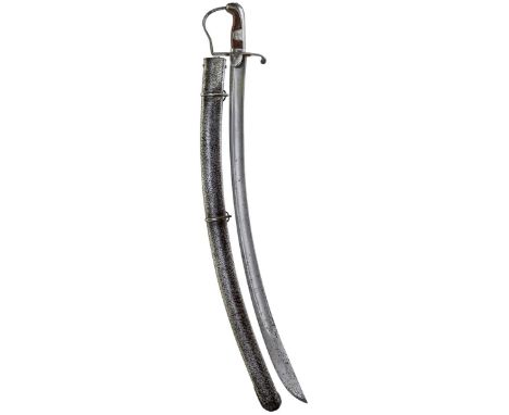 A 1796 PATTERN LIGHT CAVALRY TROOPER'S SWORD, 83.5cm curved blade by GILL with Ordnance stamp, regulation steel stirrup hilt,