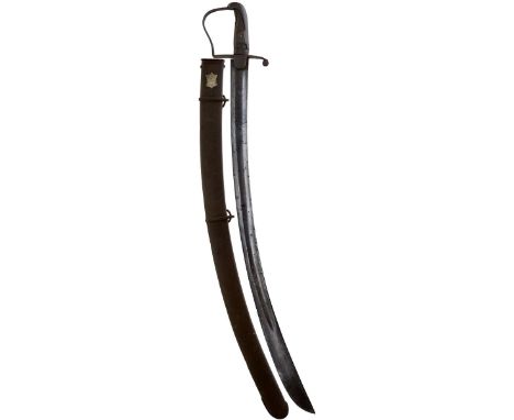 A 1796 PATTERN LIGHT CAVALRY TROOPER'S SWORD FROM THE SERGEANT MAJOR EDWARD COTTON WATERLOO MUSEUM, 83cm curved blade by DAWE