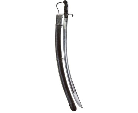 A 1796 PATTERN LIGHT CAVALRY TROOPER'S SWORD, 83.5cm curved blade by RUNKEL with Ordnance stamp, regulation steel stirrup hil