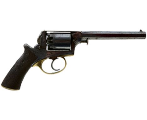 A 54-BORE PERCUSSION FIVE-SHOT ADAMS 1851 REVOLVER, 6.5inch sighted octagonal barrel engraved DEANE, ADAMS &amp; DEANE, blued