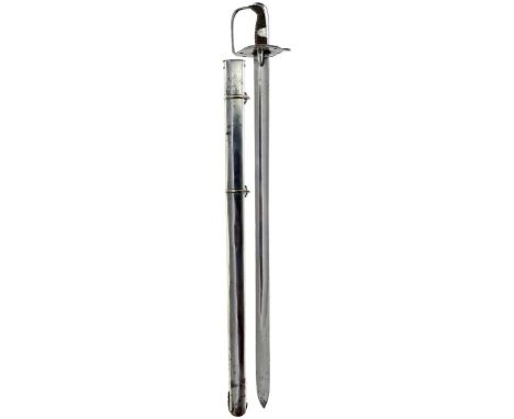 A 1796 PATTERN HEAVY CAVALRY TROOPER'S SWORD, 86cm blade by Craven with spear point, unmodified steel hilt with leather cover