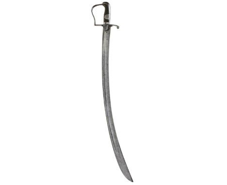 A 1796 PATTERN LIGHT CAVALRY TROOPER'S SWORD, 82cm blade by OSBORN and with Ordnance stamp, regulation steel stirrup hilt, ri