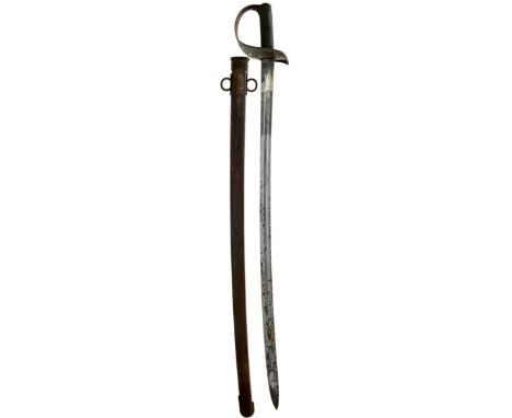 AN 1885 PATTERN YEOMANRY CAVALRY TROOPER'S SWORD, 87cm curved fullered blade with various Ordnance and date stamps, regulatio