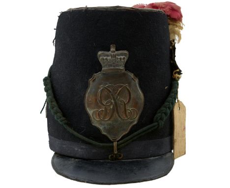 AN OTHER RANKS 1812-1816 SHAKO. The majority of which appears to be of the period, of stiffened black felt and bearing a die-