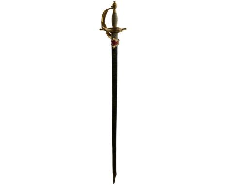 A 1796 PATTERN HEAVY CAVALRY OFFICER'S DRESS SWORD, 80.75cm double edged blade incised J.J. RUNKEL SOLINGEN in the fuller on 