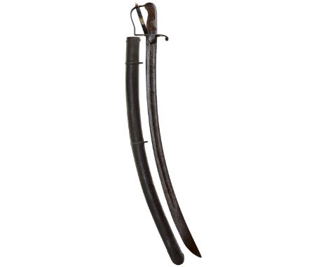 A 1796 PATTERN LIGHT CAVALRY TROOPER'S SWORD FROM THE SERGEANT MAJOR EDWARD COTTON WATERLOO MUSEUM, 83cm curved blade with va