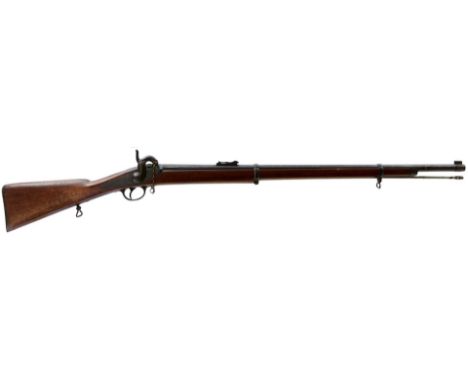 A RARE AND POSSIBLY UNIQUE .500 MILITARY BREECH LOADING PERCUSSION TRIALS RIFLE, 87cm barrel cut with deep six groove rifling