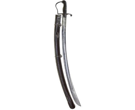 A 1796 PATTERN LIGHT CAVALRY NCO'S SWORD, 84cm curved blade by WOOLLEY with Ordnance stamp, regulation steel stirrup hilt, ri