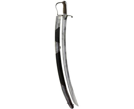 A GEORGIAN OFFICER'S SABRE, 74.5cm blade, steel stirrup hilt with faceted backpiece, the outer length engraved with the Princ