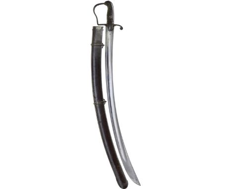 A 1796 PATTERN LIGHT CAVALRY TROOPER'S SWORD, 83cm curved blade by OSBORN with Ordnance stamp, regulation steel stirrup hilt,