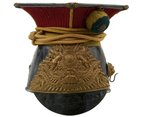 12TH (PRINCE OF WALES' ROYAL) LANCERS OTHER RANKS FULL DRESS CAP 1856 PATTERN, A good quality example, the black leather body