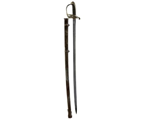 AN 1822 PATTERN WORCESTERSHIRE RIFLES PRESENTATION SWORD, 82.5cm blade decorated with scrolling foliage, crowned laurel spray