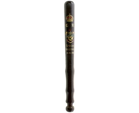 A FIRST WAR PERIOD TRUNCHEON, decorated with the Royal crown, GR cypher, coat of arms of Smethwick, and SPECIAL CONSTABLE 101
